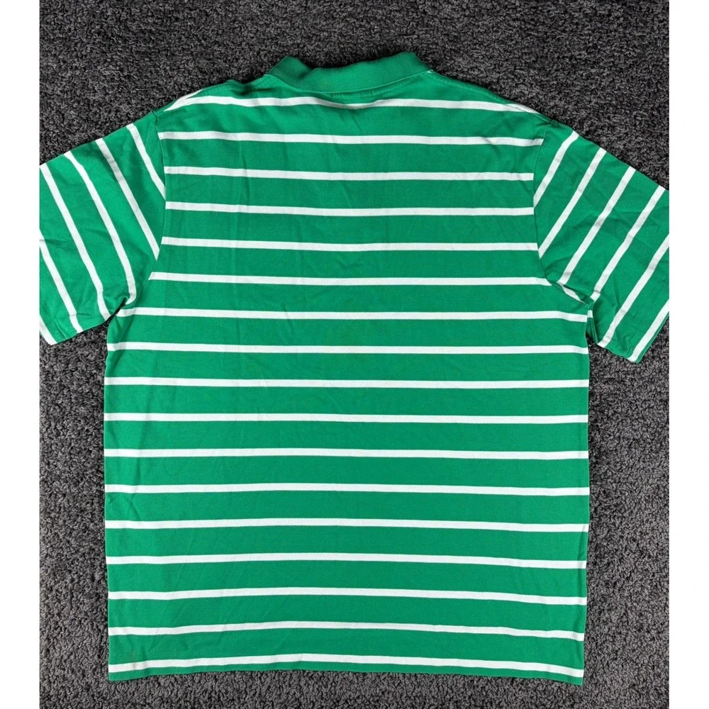Lot of 2 Polo Ralph Lauren Mens 2XB Big Striped Pocket Polo Shirts Red Green